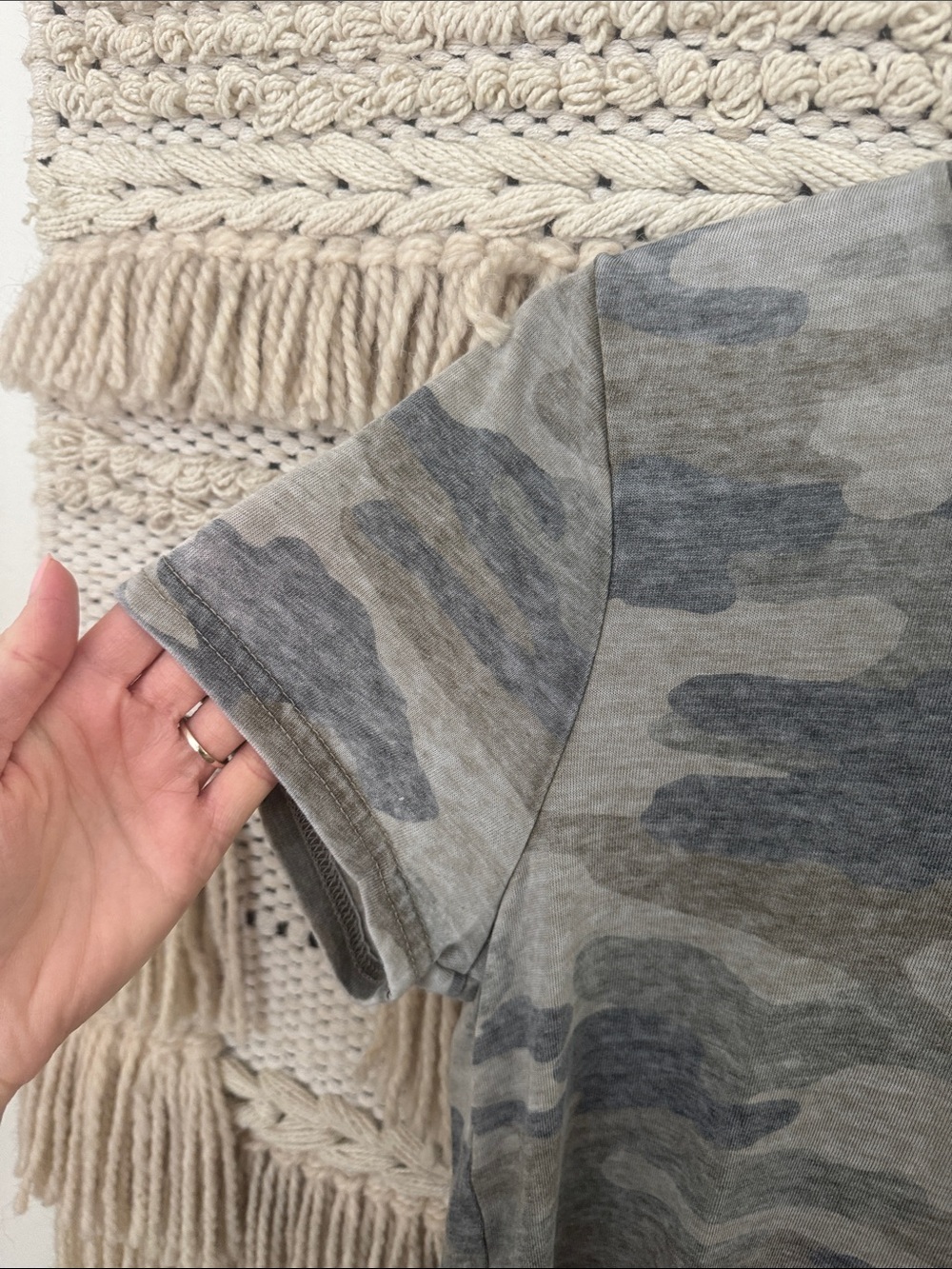Lucky Brand Muted Camo Floral Embroidery Tee - Picture 4 of 7